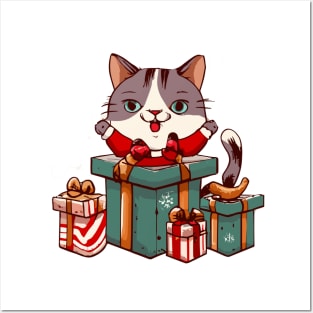 Christmas cat cute design Posters and Art